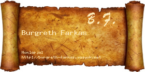 Burgreth Farkas névjegykártya